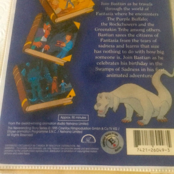 3/$25 Vintage The Neverending Story Animated Adventure 1995 VHS#96049 Video Tape - Picture 5 of 7